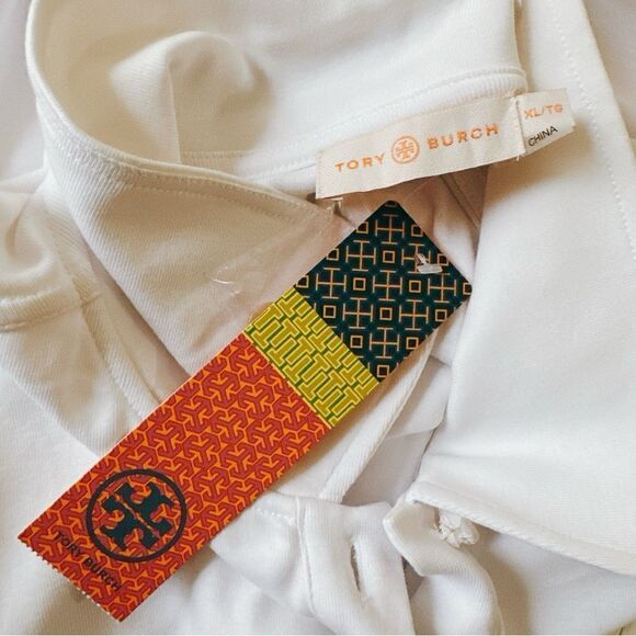 TORY BURCH White Long Sleeve Polo Shirt NWT - Picture 10 of 13